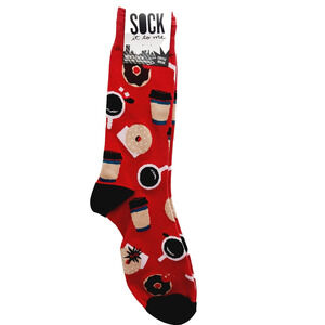 Sock It To Me Crew Men Women Coffee Break Latte Cappuccino Sugar Donut NWT NEW